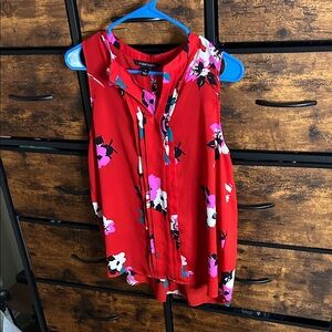 41 Hawthorn Red Floral Sleeveless Blouse
